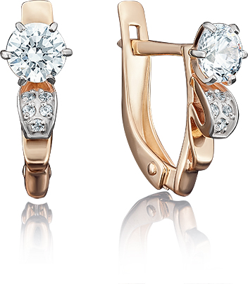 

Серьги женские из золота ЮЗ Платина 02-3808-00-501-1110-38, swarovski, 02-3808-00-501-1110-38