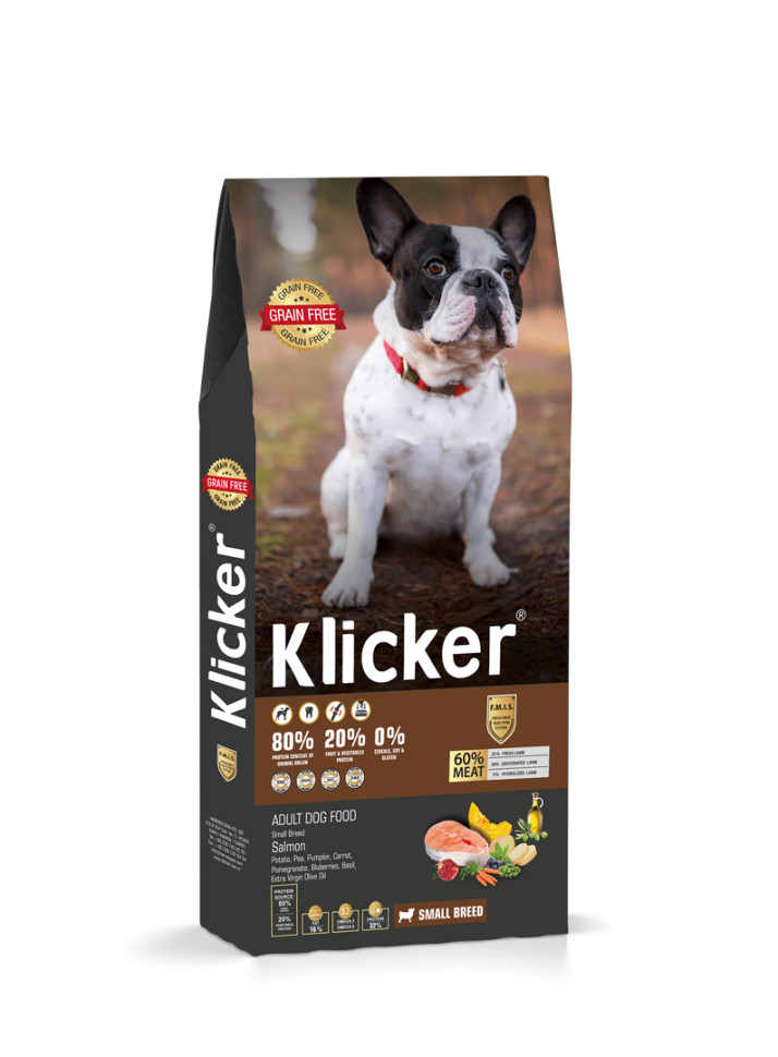 

Сухой корм для собак Klicker Mini Small Adult Dog Breed Salmon с лососем, 1 кг, Klicker Mini Small Adult Dog Breed Salmon сухой корм для взрослых собак мелких пород с лососем - 1 кг