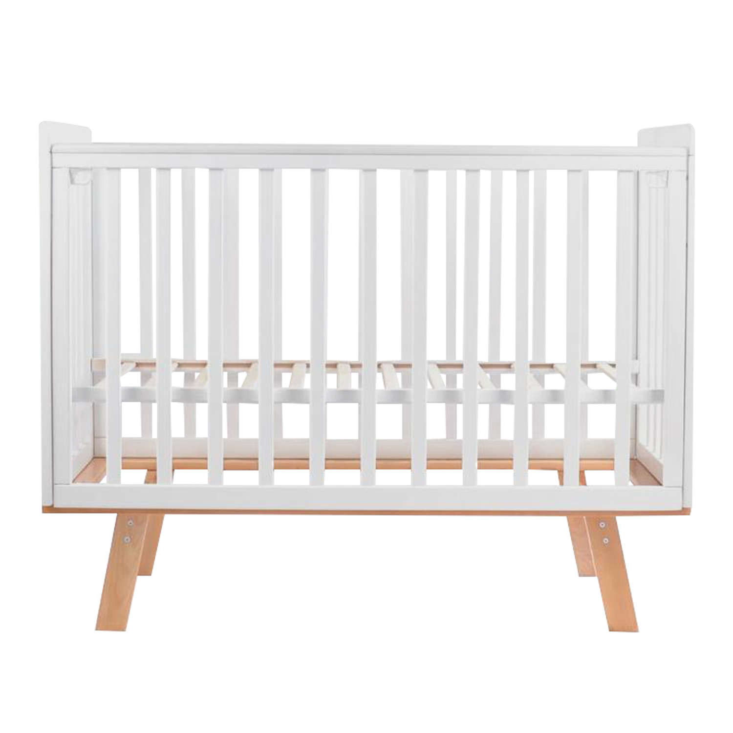 Кровать детская Indigo Style легкосъемная стенка массив березы, белый