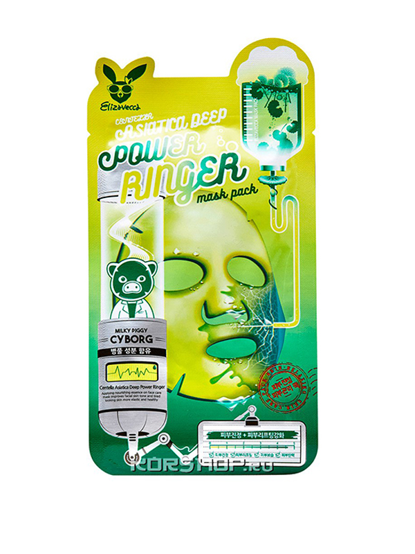

Маска ткань д/лица с центеллой Centella Asiatica Deep Power Ringer Elizavecca,23 мл(Цв:n/a, 21196
