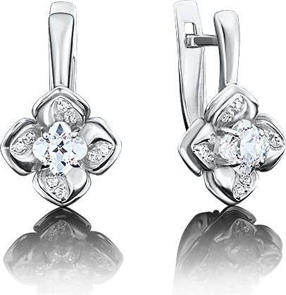 

Серьги женские из золота ЮЗ Платина 02-3804-00-501-1120-38, swarovski, 02-3804-00-501-1120-38