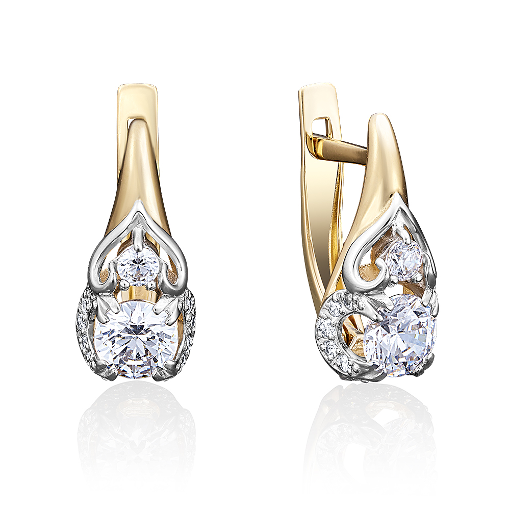 

Серьги женские из золота ЮЗ Платина 02-3802-00-501-1130-38, swarovski, 02-3802-00-501-1130-38