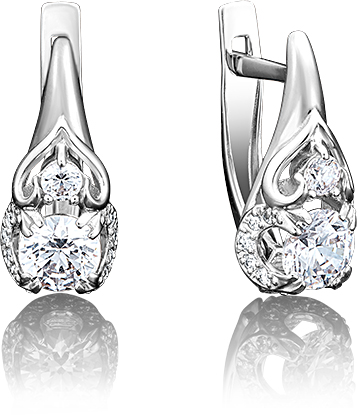 

Серьги женские из золота ЮЗ Платина 02-3802-00-501-1120-38, swarovski, 02-3802-00-501-1120-38