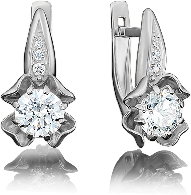 

Серьги женские из золота ЮЗ Платина 02-3780-00-501-1120-38, swarovski, 02-3780-00-501-1120-38