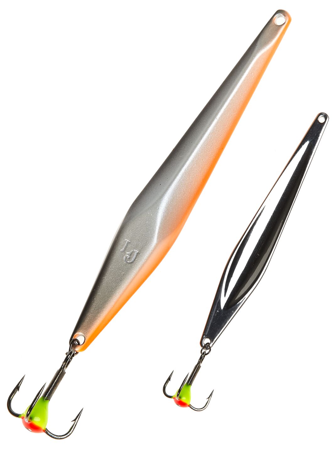 

Блесна вертикальная зимняя Lucky John SHINER 55мм Minnow блистер, Серый;оранжевый