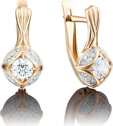 

Серьги женские из золота ЮЗ Платина 02-3766-00-501-1110-38, swarovski, 02-3766-00-501-1110-38