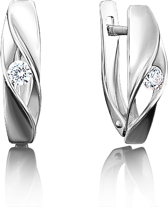 

Серьги женские из золота ЮЗ Платина 02-3756-00-501-1120-38, swarovski, 02-3756-00-501-1120-38