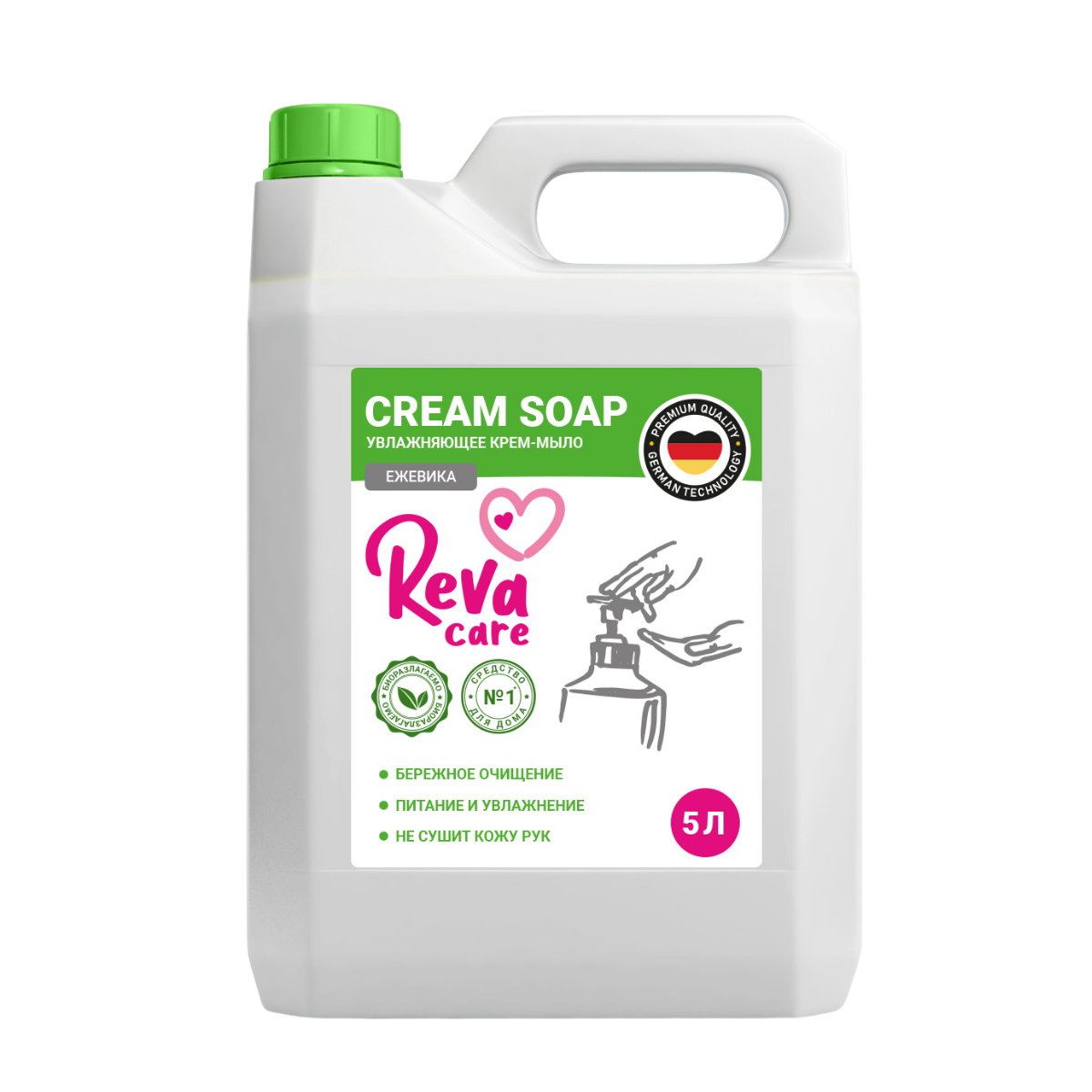 фото Жидкое мыло для мытья рук reva care cream soap с ароматом ежевики 5л