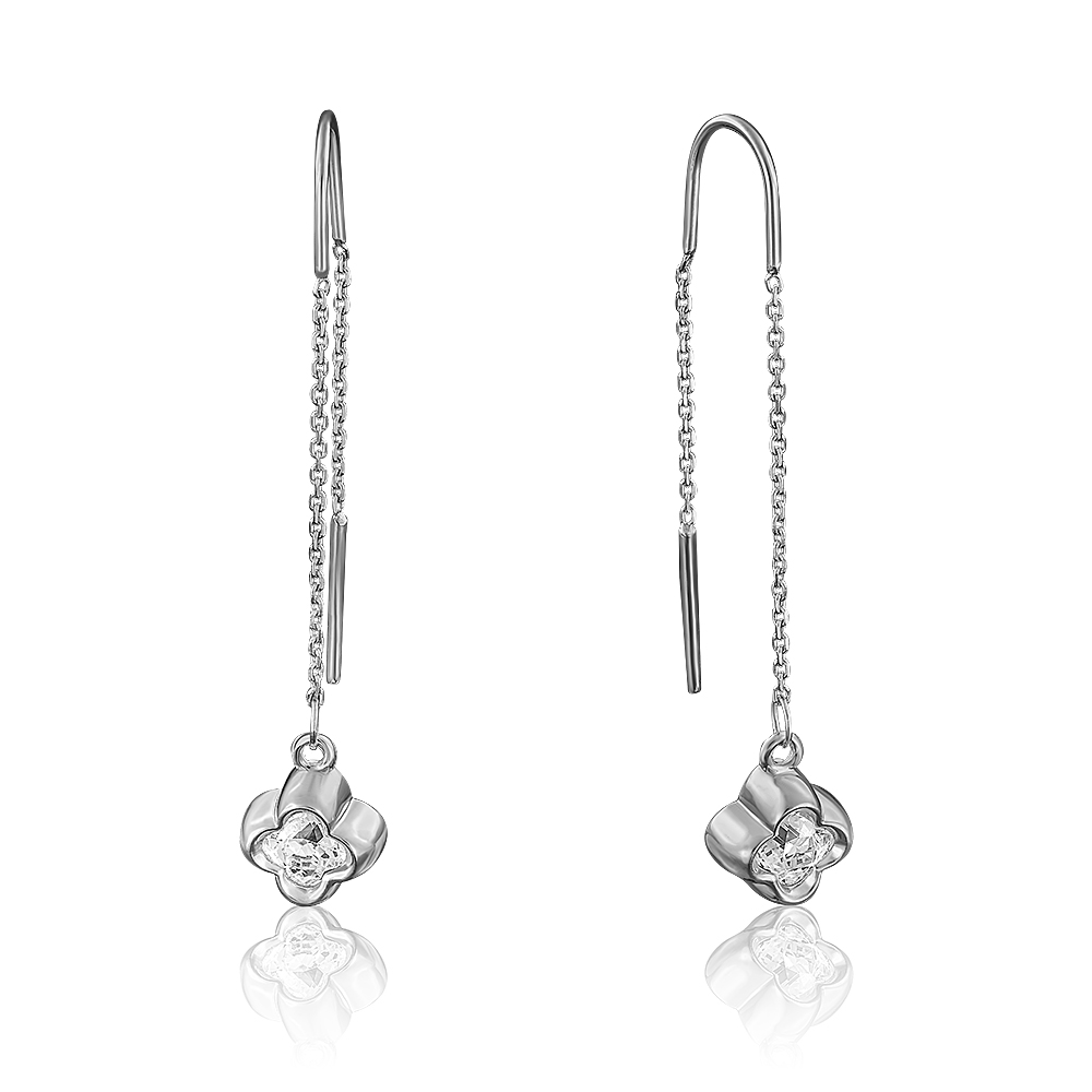 

Серьги женские из золота ЮЗ Платина 02-3735-00-501-1120-38, swarovski, 02-3735-00-501-1120-38