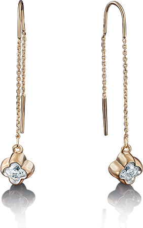 

Серьги женские из золота ЮЗ Платина 02-3735-00-501-1110-38, swarovski, 02-3735-00-501-1110-38