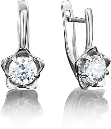 

Серьги женские из золота ЮЗ Платина 02-3733-00-501-1120-38, swarovski, 02-3733-00-501-1120-38