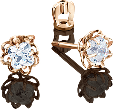 

Серьги-пусеты из золота ЮЗ Платина 02-3730-00-501-1110-38, swarovski, 02-3730-00-501-1110-38