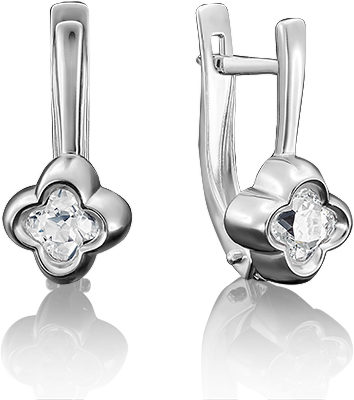 

Серьги женские из золота ЮЗ Платина 02-3727-00-501-1120-38, swarovski, 02-3727-00-501-1120-38