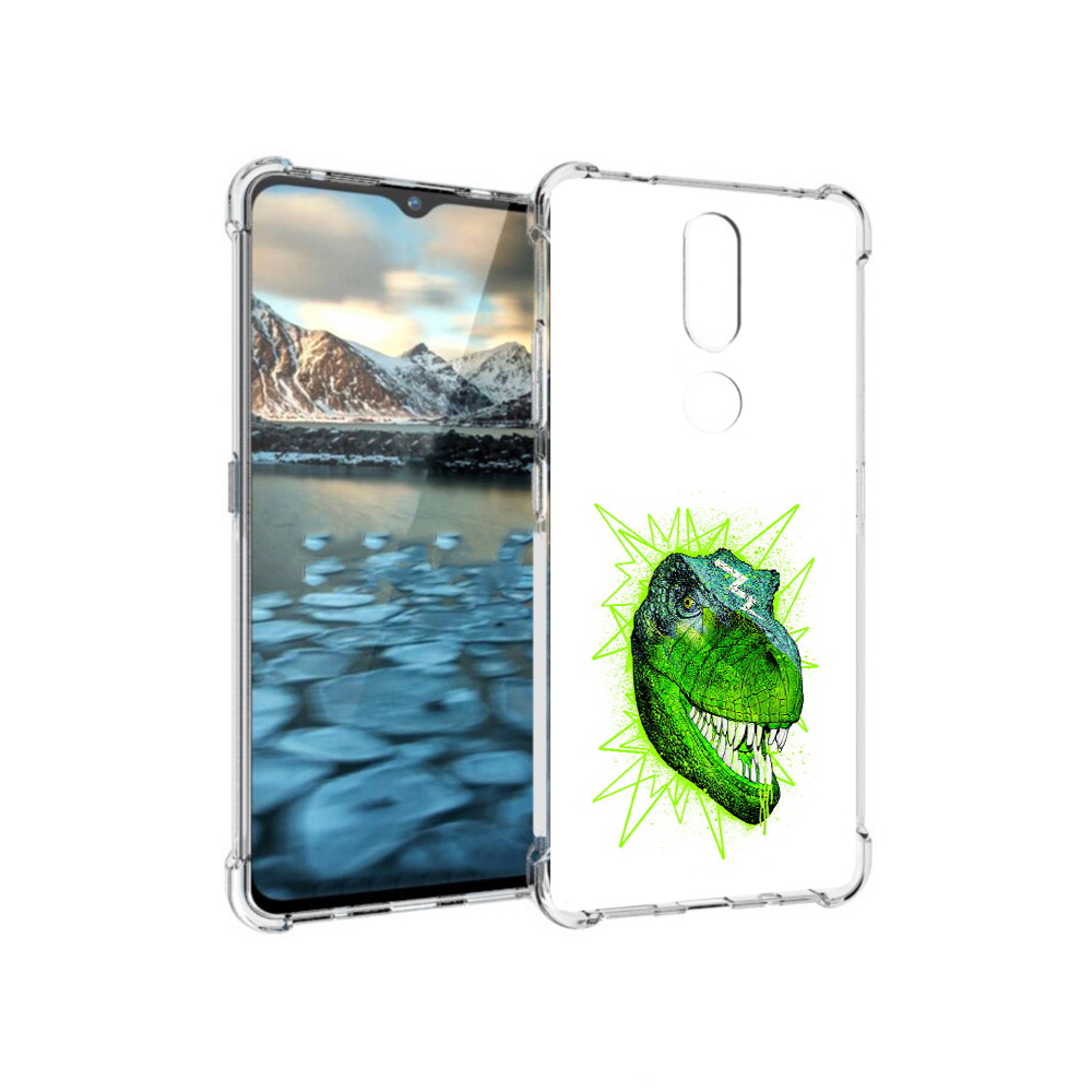 

Чехол MyPads Tocco для Nokia 2.4 зеленый динозавр (PT227049.107.358), Прозрачный, Tocco