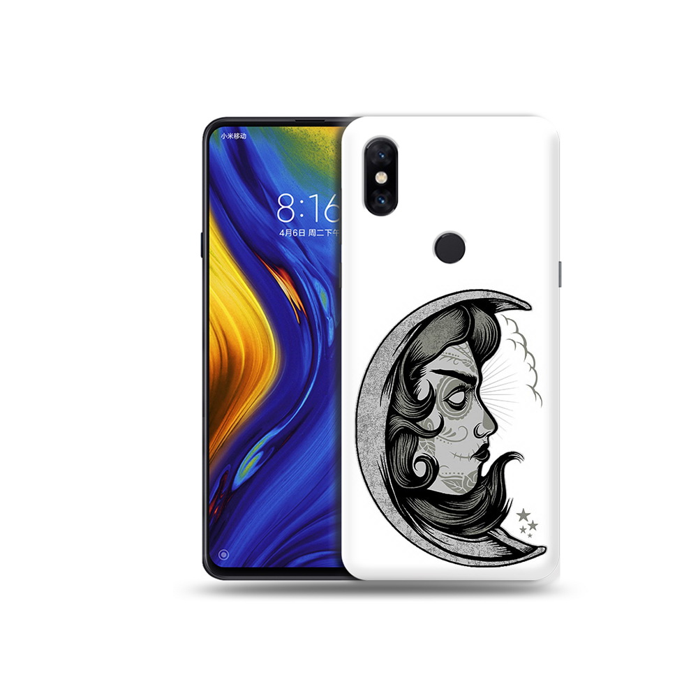 

Чехол MyPads Tocco для Xiaomi Mi Mix 3 черно белая луна с лицом (PT119757.326.680), Прозрачный, Tocco