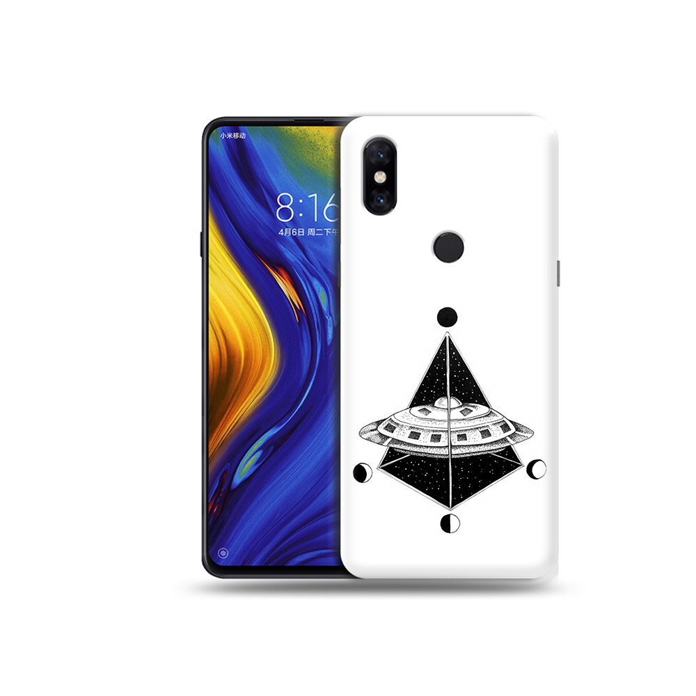 Чехол MyPads Tocco для Xiaomi Mi Mix 3 черно белая летающая тарелка (PT119757.326.679)