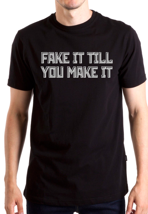 

Футболка унисекс NoBrand Fake it черная XL, Черный, Fake it
