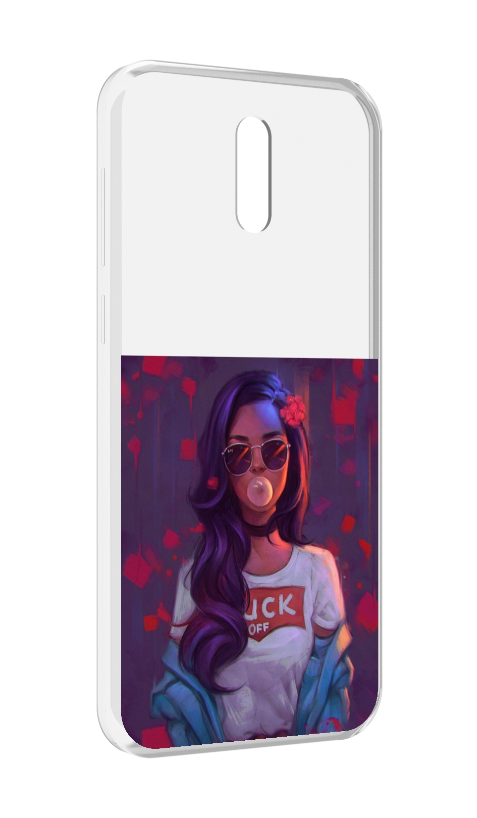 

Чехол MyPads девушка-с-жвачкой женской для Alcatel 3L (2019), Прозрачный, Tocco