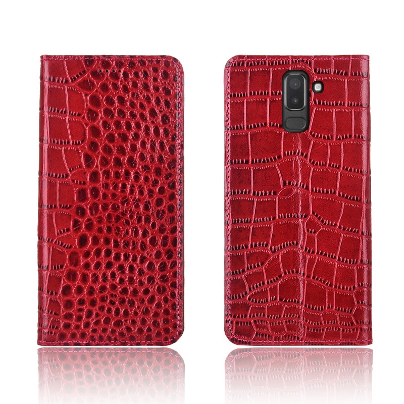 Чехол-книжка MyPads Premium для Samsung Galaxy J6 (2018) SM-J600F экзотический красный