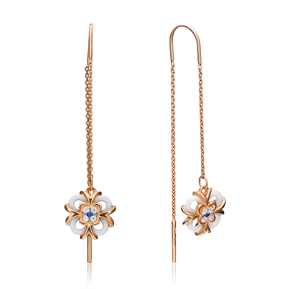 

Серьги женские из золота ЮЗ Платина 02-3669-00-605-1110-51, фианит, 02-3669-00-605-1110-51