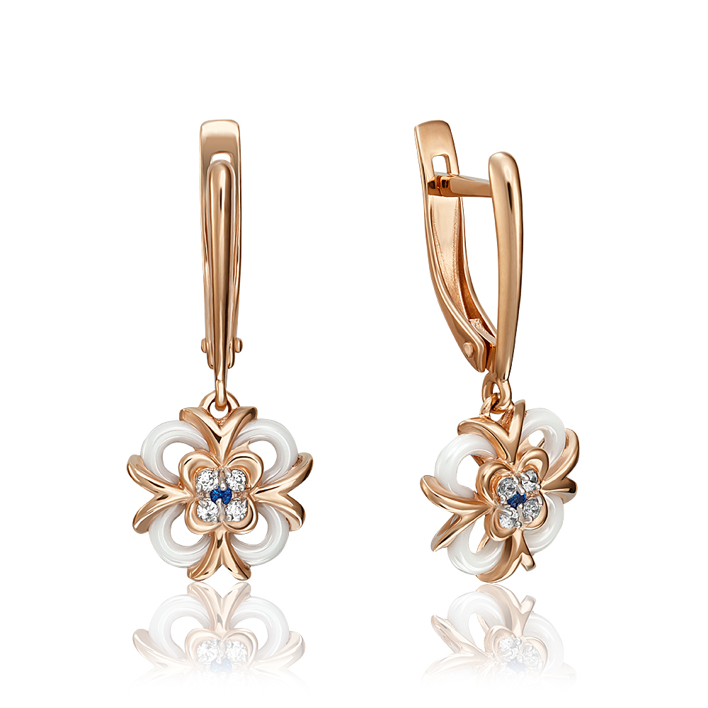 

Серьги женские из золота ЮЗ Платина 02-3668-00-605-1110-51, фианит, 02-3668-00-605-1110-51