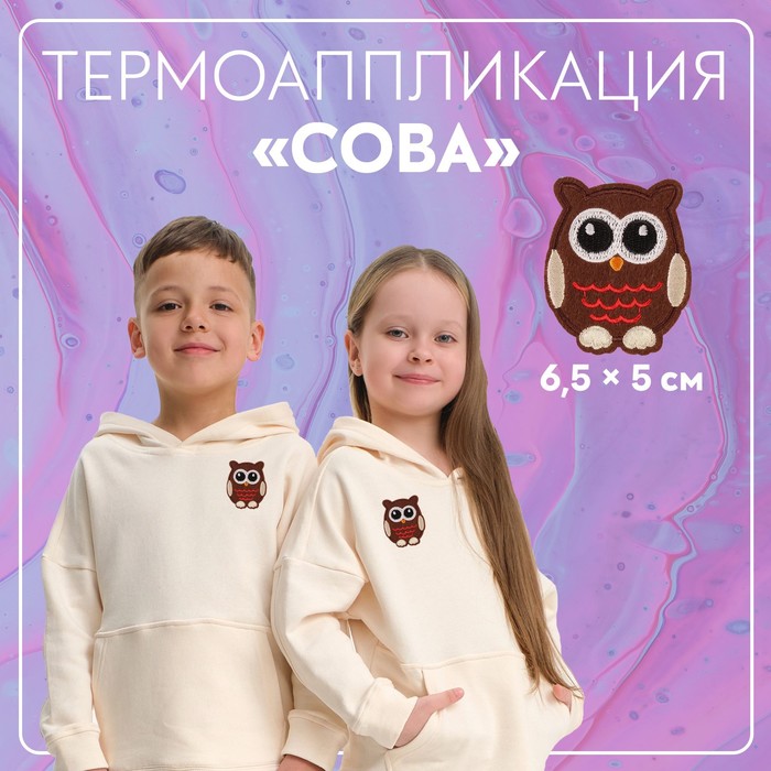 

Термоаппликация «Сова», 6,5 х 5 см, цвет коричневый(10 шт.)