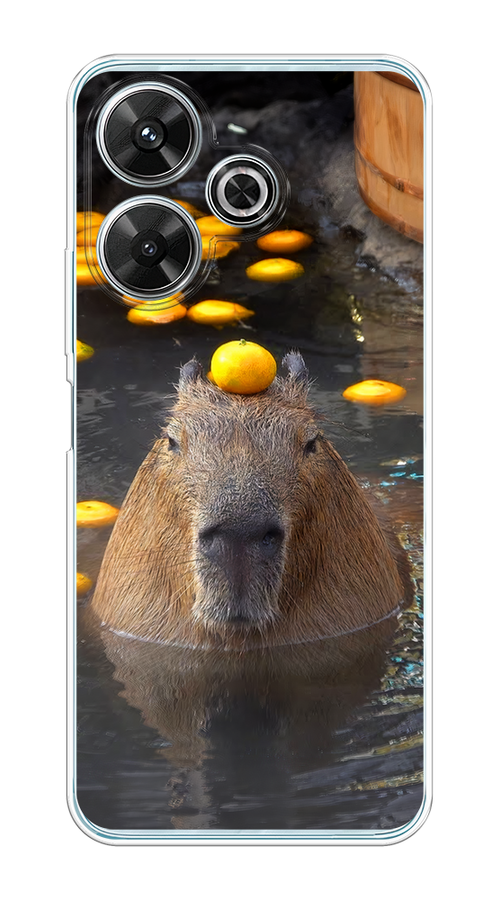 

Чехол на Xiaomi Redmi Note 13R, Xiaomi Redmi 13, Poco M6 4G/M6 Plus "Капибара отдыхает", Коричневый;оранжевый;серый, 322550-1