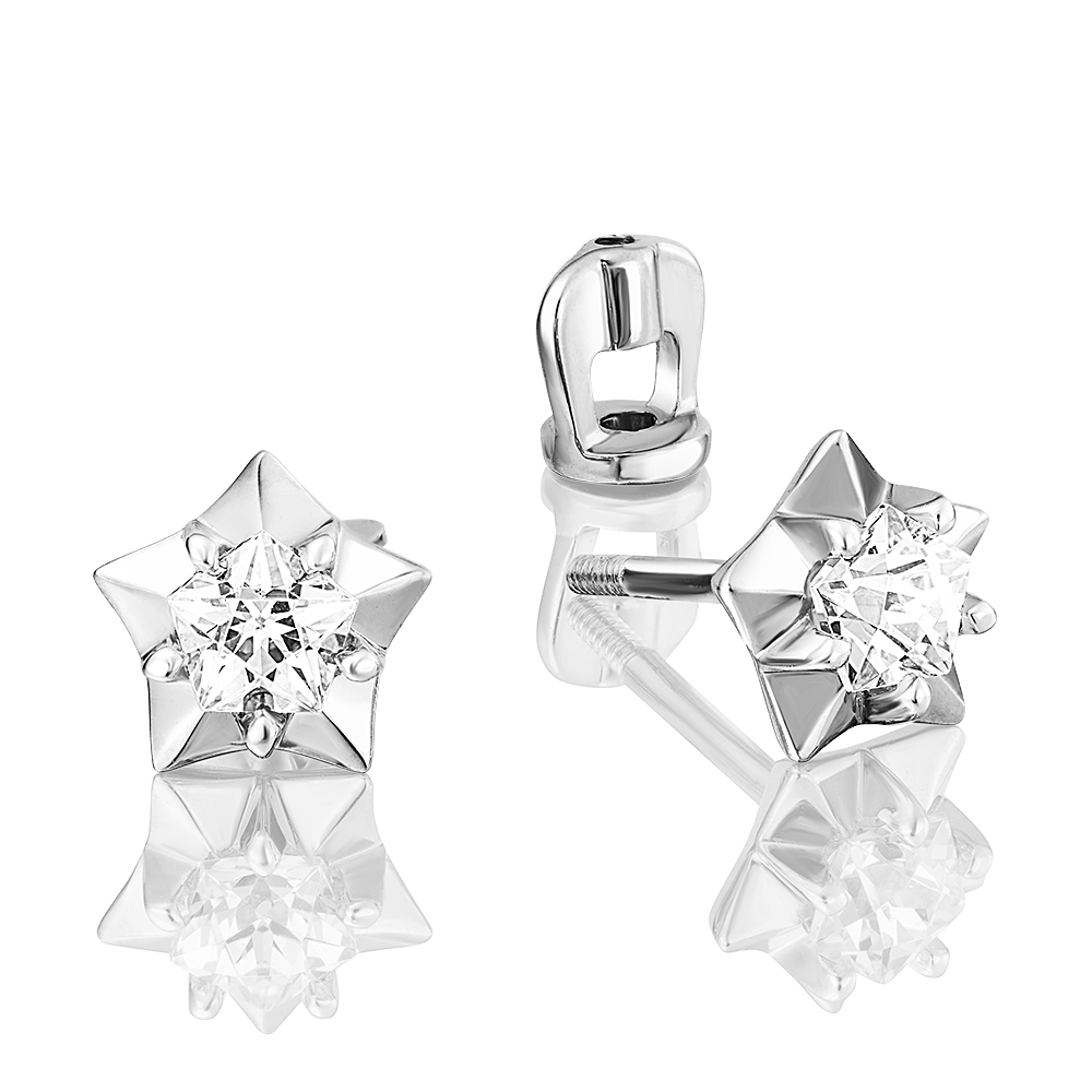 

Серьги-пусеты из золота ЮЗ Платина 02-3635-00-501-1120-38, swarovski, 02-3635-00-501-1120-38