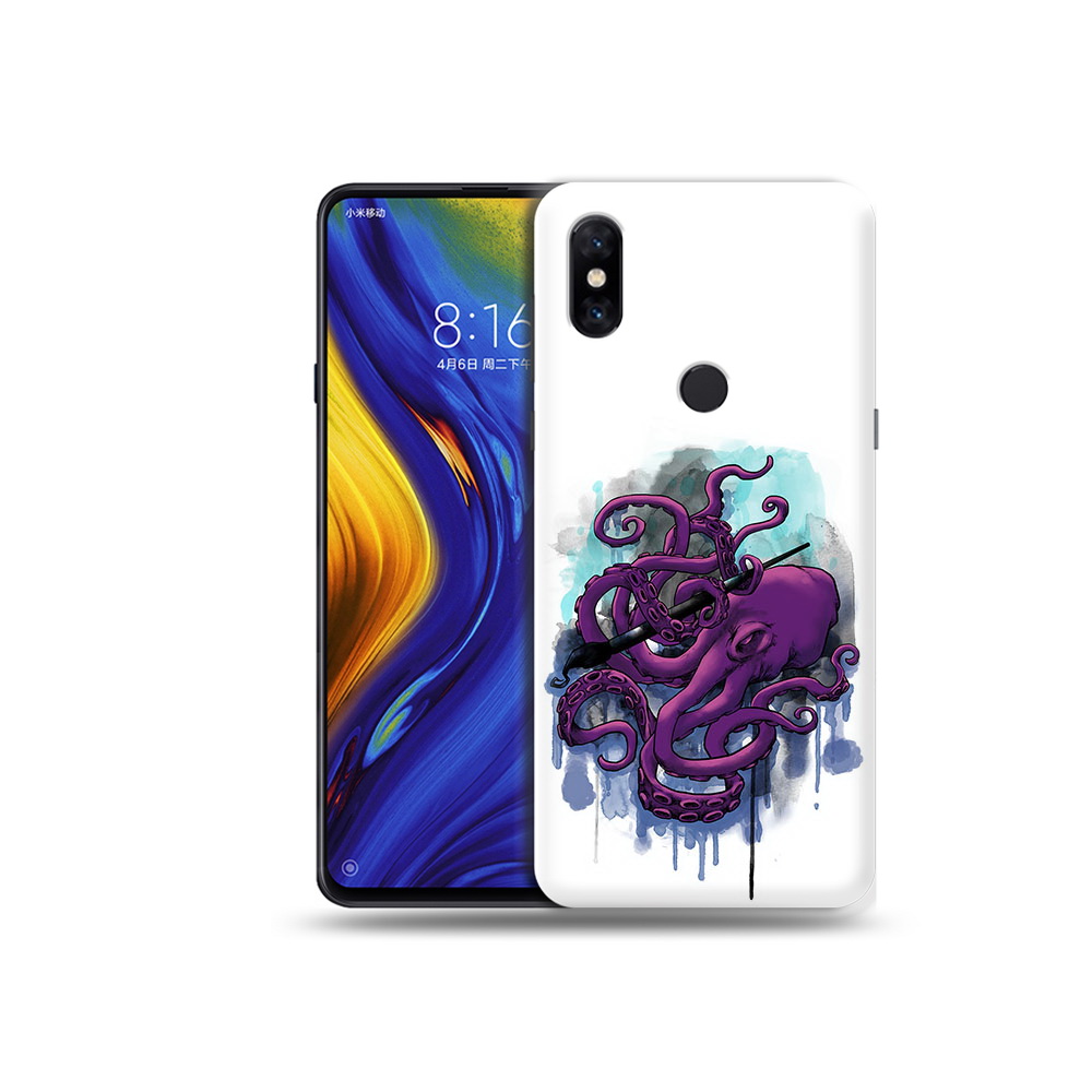 

Чехол MyPads Tocco для Xiaomi Mi Mix 3 фиолетовый осьминог (PT119757.326.658), Прозрачный, Tocco