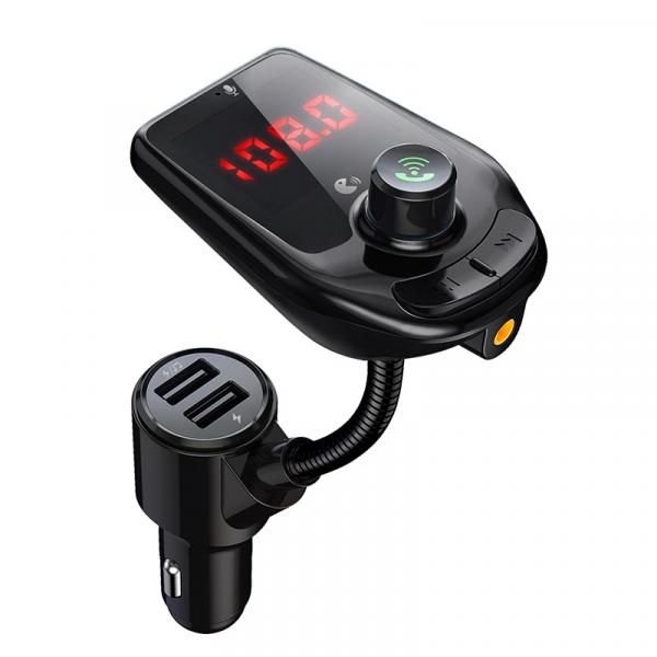 

FM трансмиттер HRS D5 (2.1 А + 2xUSB порта, TF-card, BT 5.0) (Черный)