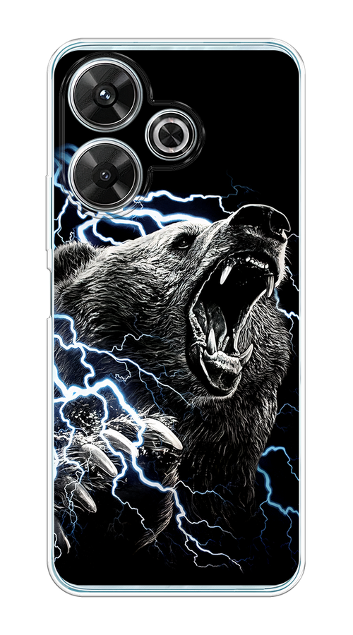 

Чехол на Xiaomi Redmi Note 13R, Xiaomi Redmi 13, Poco M6 4G/M6 Plus "Гроза и медведь", Черный;серый;серебристый, 322550-1