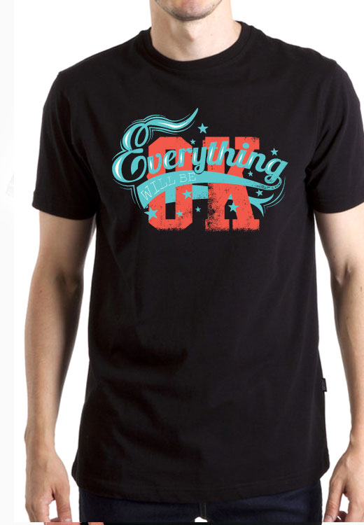 

Футболка унисекс NoBrand Everything Will Be Ok черная XXXL, Черный, Everything Will Be Ok
