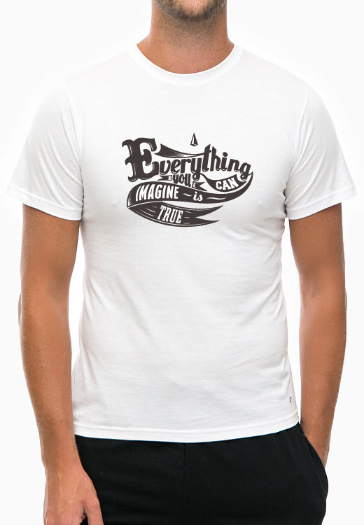 

Футболка унисекс NoBrand Everything Imagine True белая XXXL, Белый, Everything Imagine True White