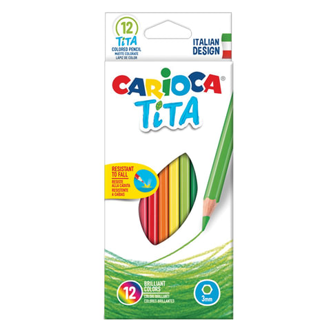 

Карандаши цветные Carioca "Tita" 12 цветов - (4 шт), Разноцветные