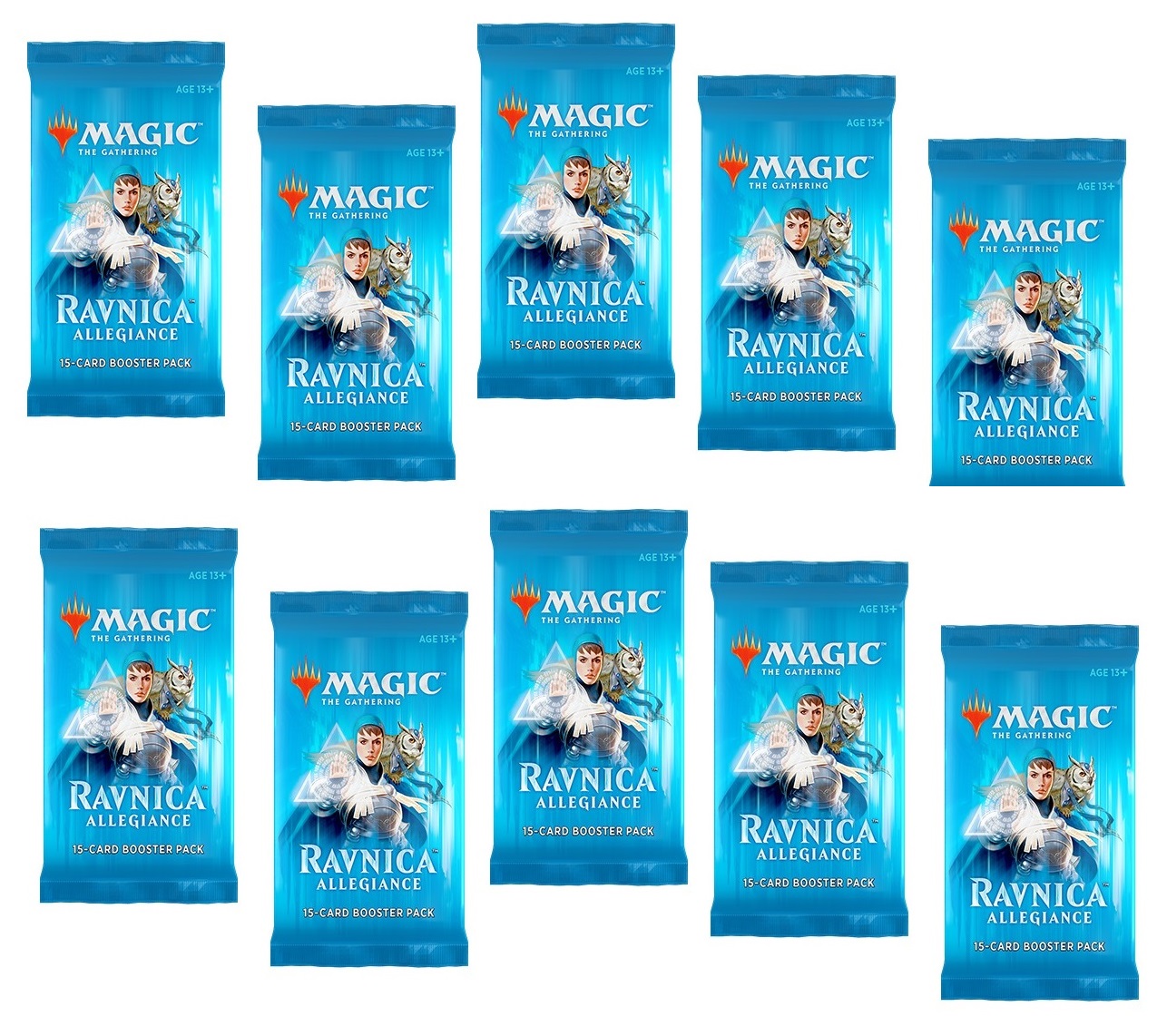 

Mtg: набор из 10 бустеров издания ravnica allegiance на английском языке
