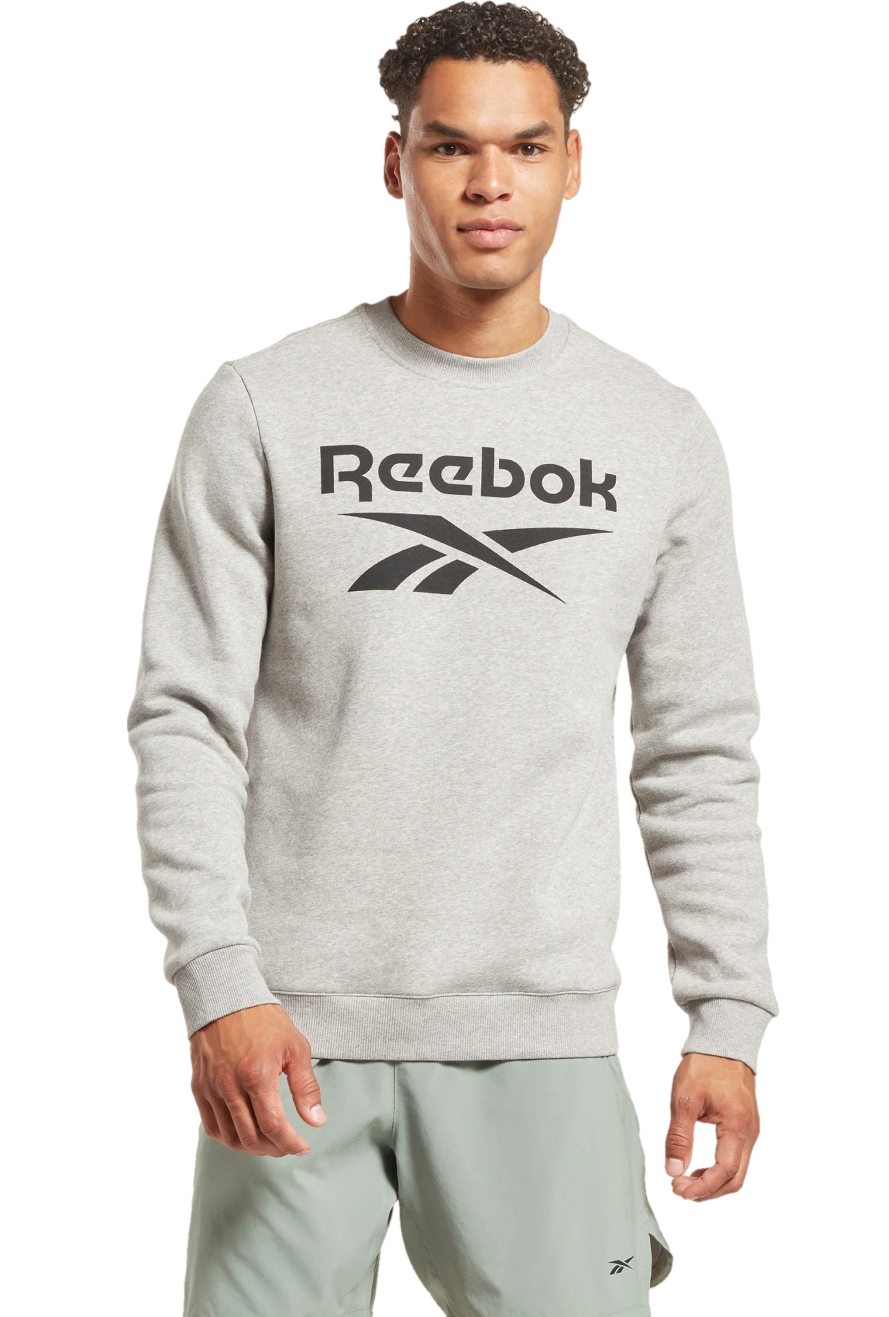 

Свитшот мужской Reebok Ri Big Stacked Logo Crew серый XL, Ri Big Stacked Logo Crew