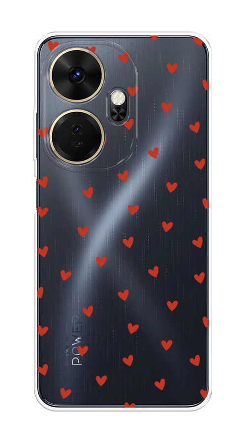 

Чехол на Itel P55 Plus 4G "Red hearts", Красный;прозрачный, 3201950-1