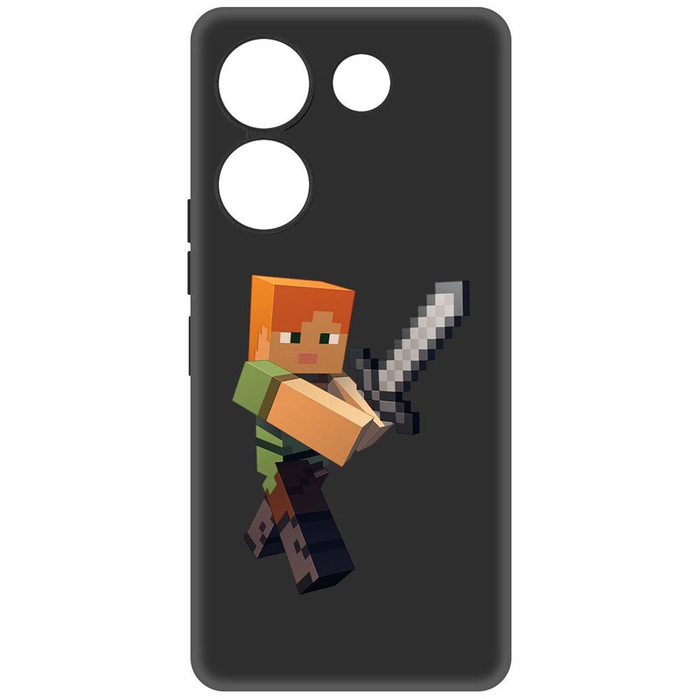 

Чехол-накладка Krutoff Soft Case Minecraft-Алекс для TECNO Camon 20 Pro черный