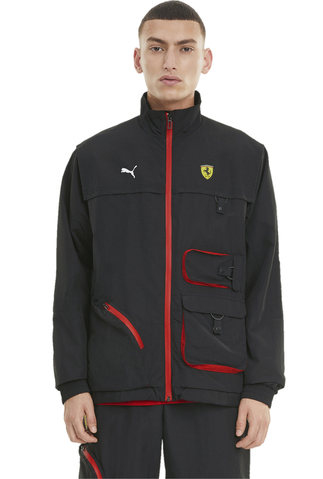 

Спортивная ветровка мужская PUMA Ferrari Race Statement Woven Jacket черная M, Ferrari Race Statement Woven Jacket