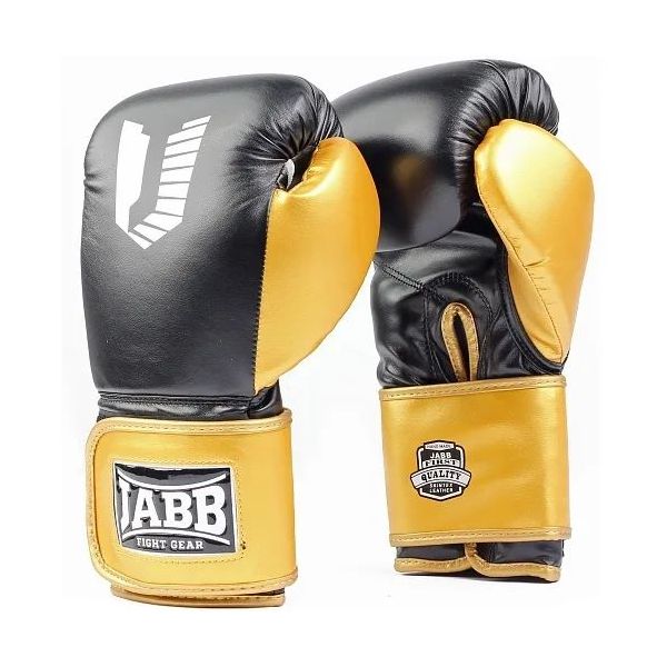 фото Перчатки бокс.(иск.кожа) jabb je-4081/us ring черный/золото 8ун.