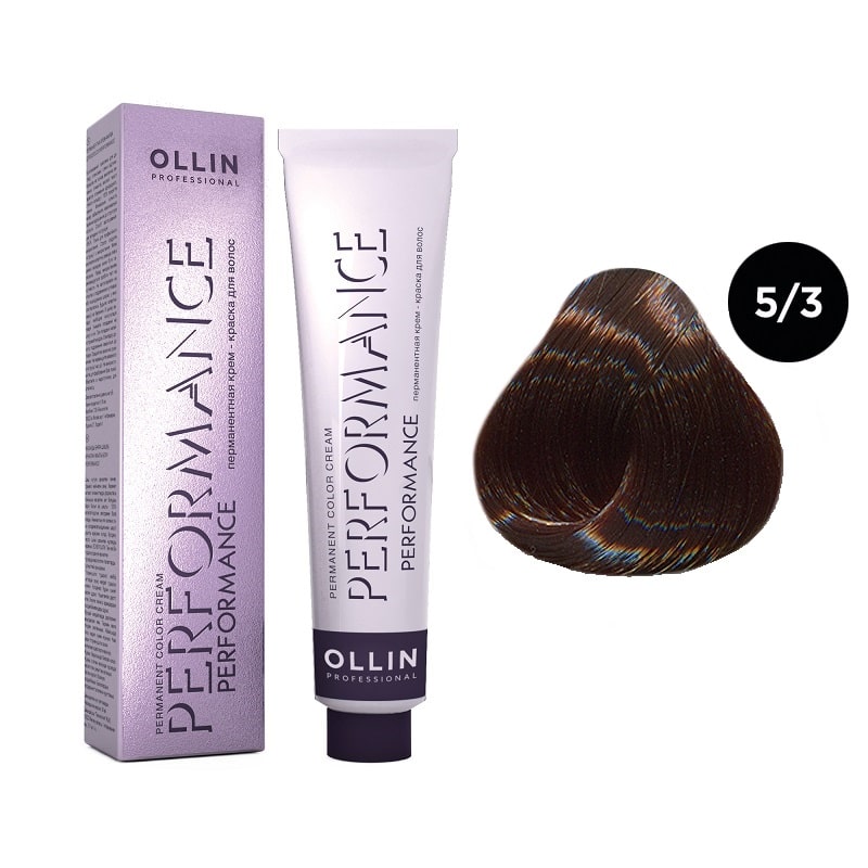 Краска для волос Ollin Professional Ollin Performance 5/3 Светлый Шатен Золотистый 60 мл интенсивный крем для волос на основе черного риса ollin megapolis