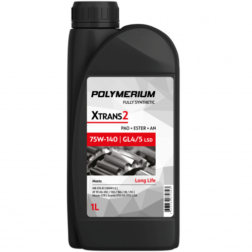 Трансмиссионное масло POLYMERIUM XTRANS2 75W-140 GL 4/5 синтетическое 1л