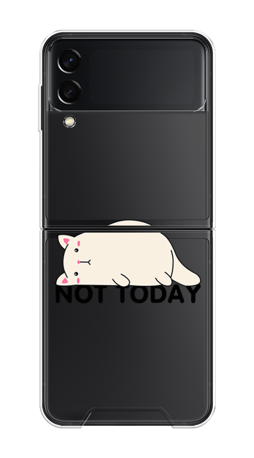 

Чехол на Samsung Galaxy Z Flip 3 "Cat not today", Белый;розовый;черный, 2103750-1