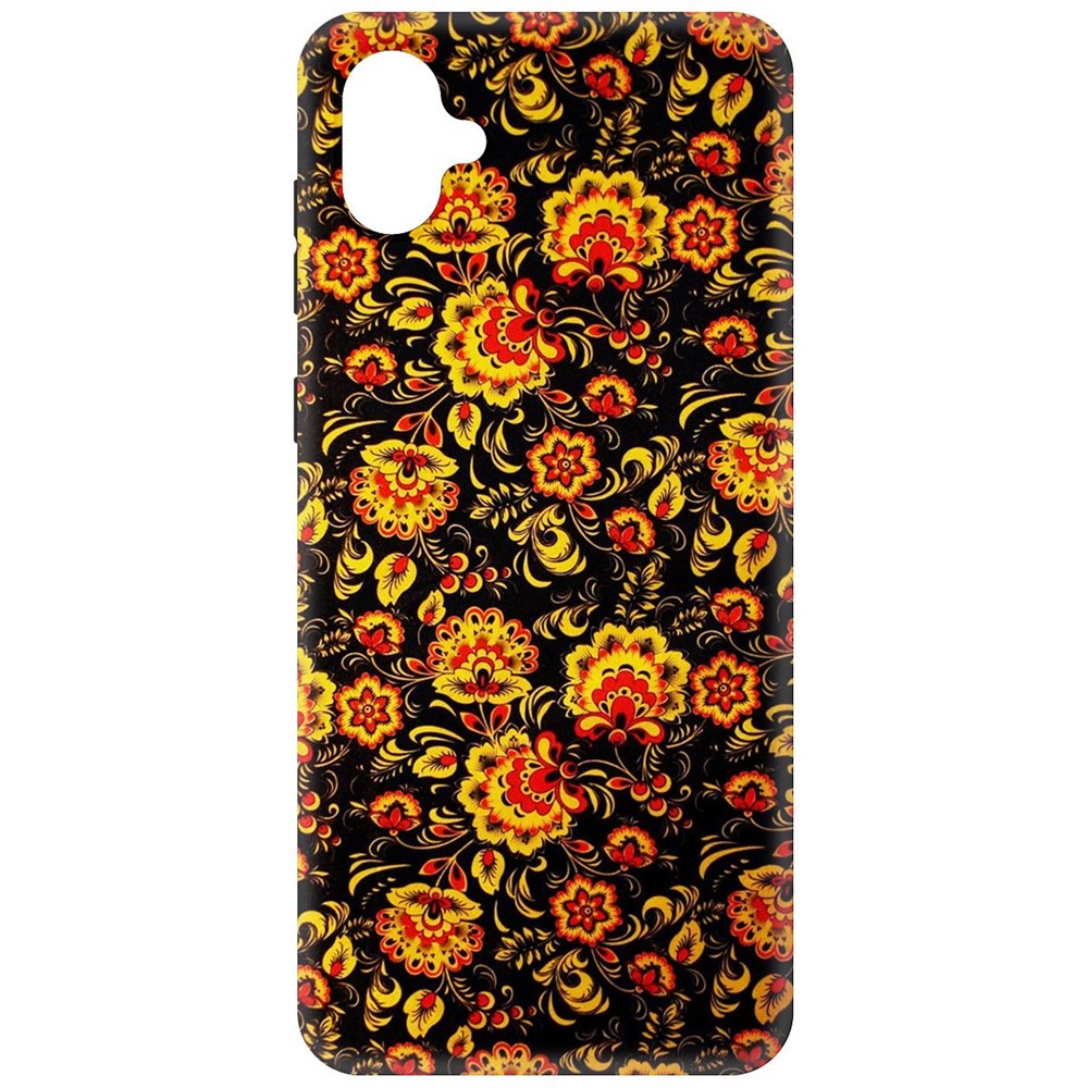

Чехол-накладка Krutoff Soft Case Хохлома для Samsung Galaxy A04e (A042) черный