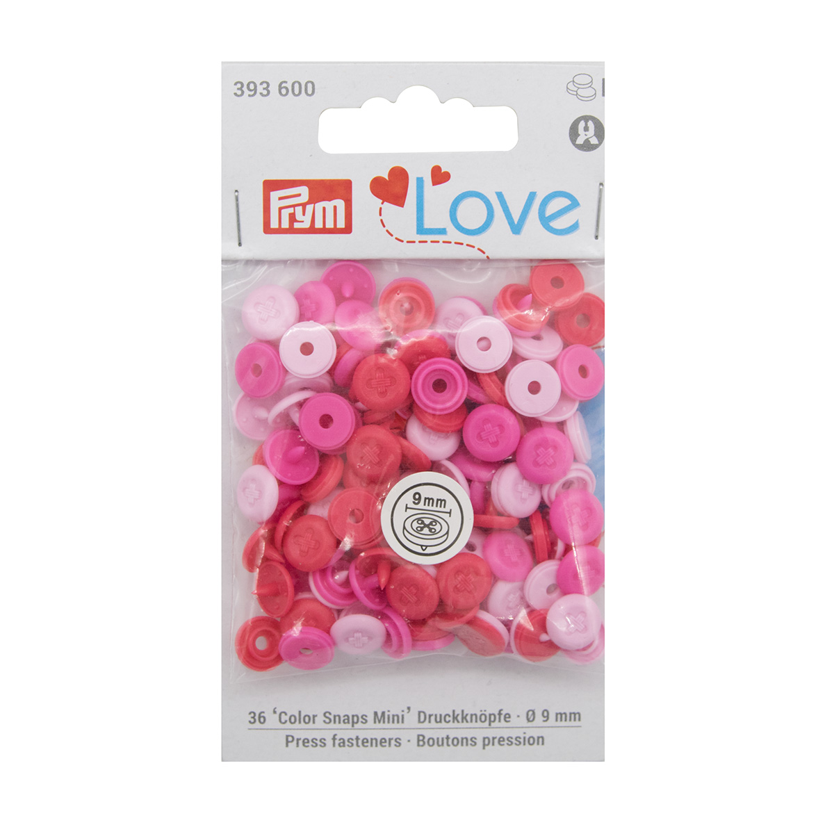 

Кнопка Prym 393600 Color Snaps Mini Prym Love с имитацией стежка, диаметр 9 мм, 36 шт