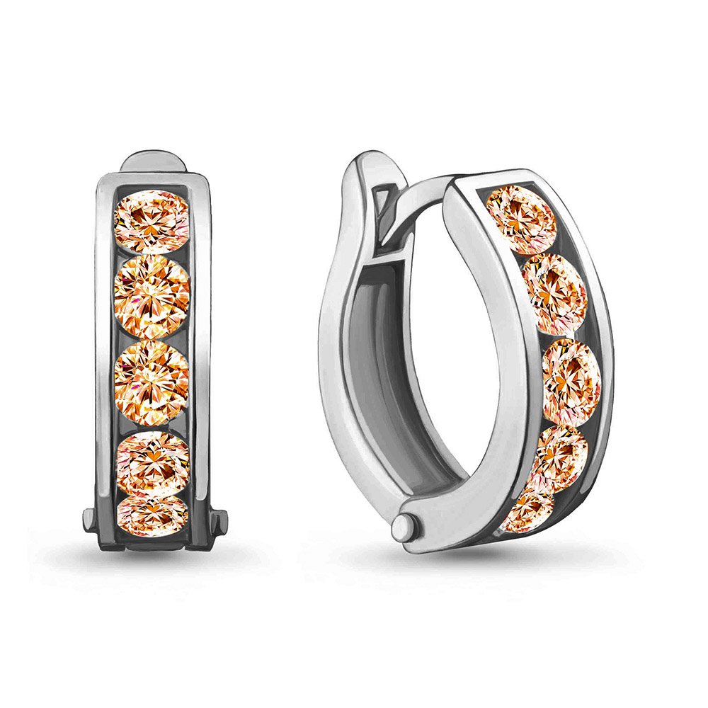 

Серьги из серебра с фианитом Aquamarine 43045Е_925_р, 43045Е_925_р