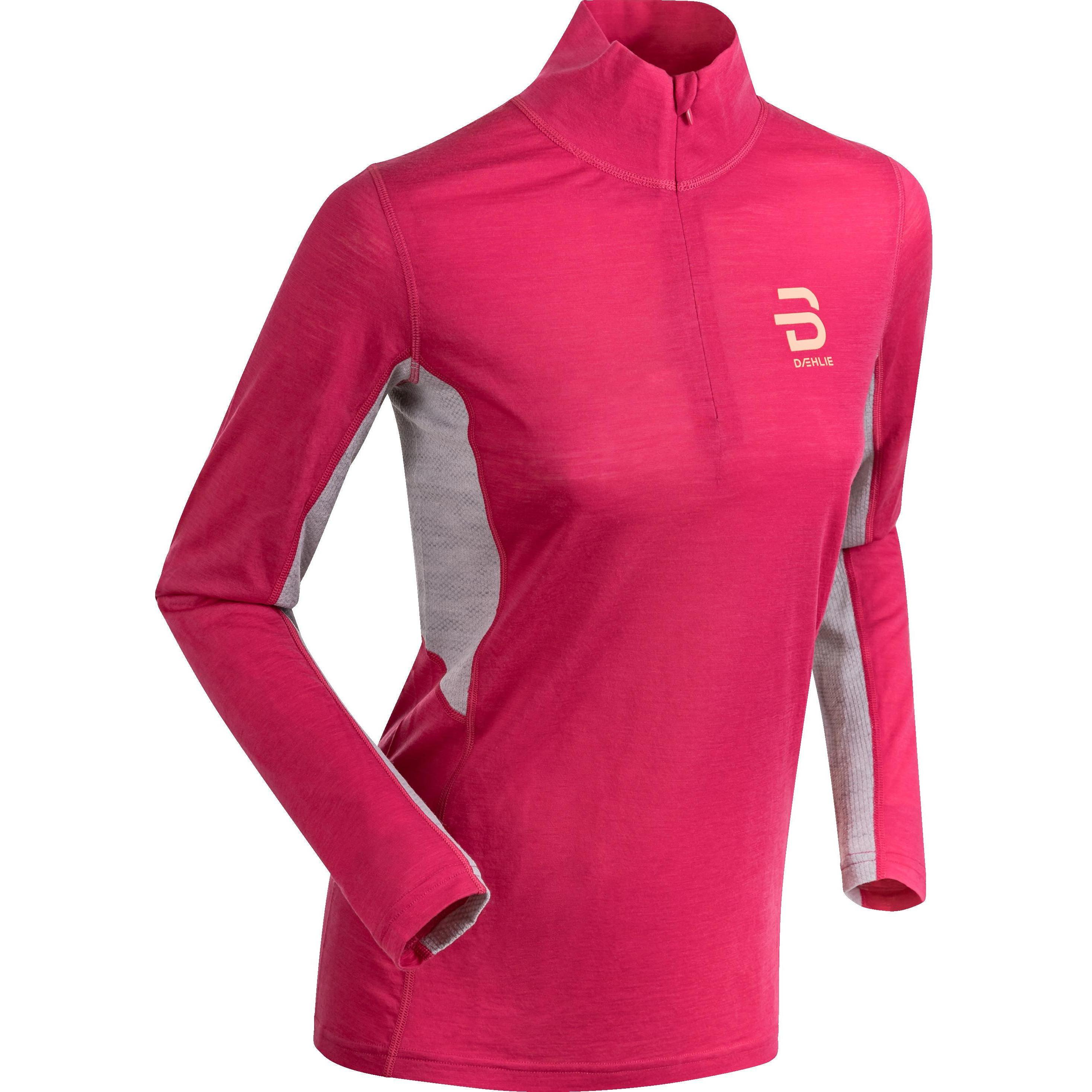 

Термолонгслив Bjorn Daehlie Training Wool Half Zip Wmn, bright rose, L, Красный;серый, Training Wool Half Zip Wmn