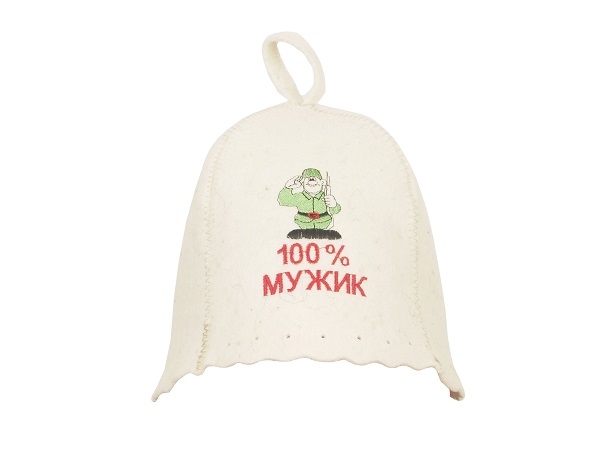 

Шапка для бани 100 % мужик 1111 onesize бежевый, Белый, 100 % мужик