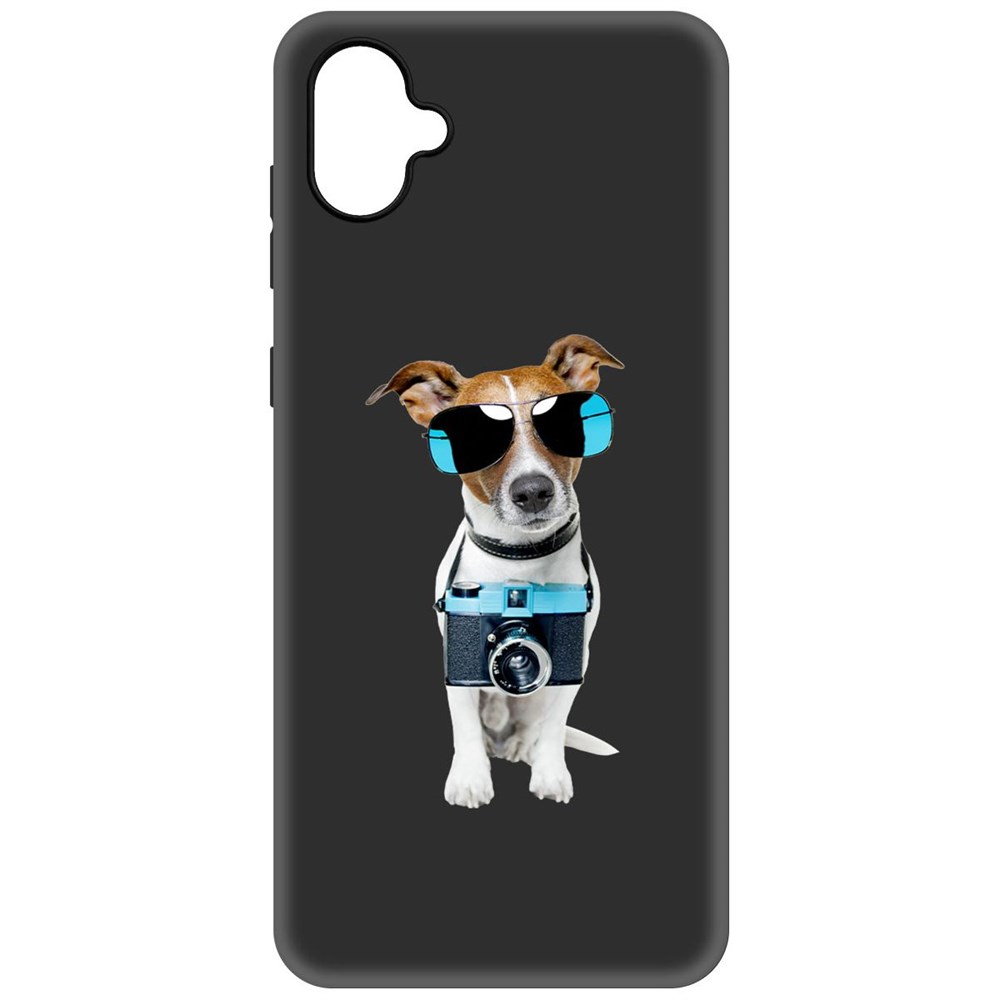 

Чехол-накладка Krutoff Soft Case Пес-турист для Samsung Galaxy A04e (A042) черный