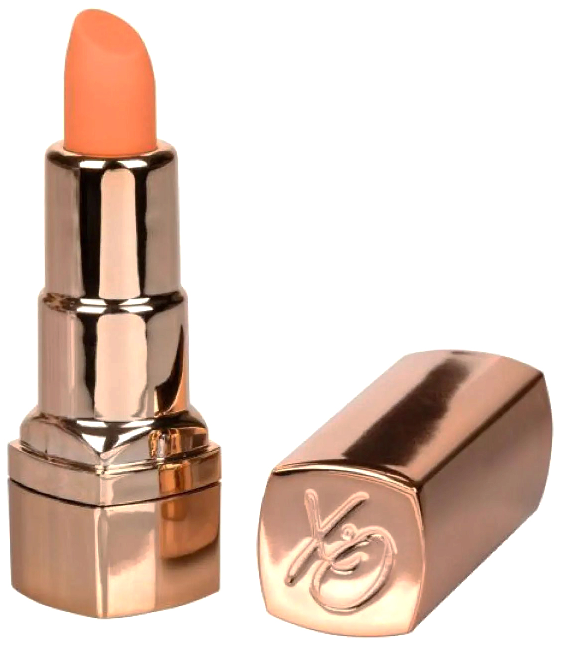 фото Золотистый вибратор-помада с оранжевым кончиком hide play rechargeable lipstick 185012 california exotic novelties